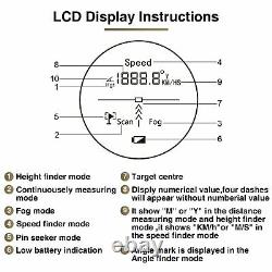 1000Yd Hunting Laser Range Finder 6x Magnification Speed Scan Fog Angle Finder