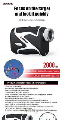 1000m 6X Flagpole Locking Distance Meter Handheld Golf Hunting Laser Rangefinder