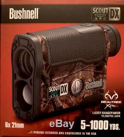 Bushnell Scout DX 1000 ARC 6x Magnification 1000 Yard Laser Rangefinder, Camo