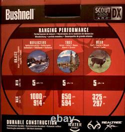 Bushnell Scout DX Rangefinder 1000 ARC 6x Magnification 1000 Yard Laser, Camo