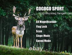 Gogogo Sport Laser Golf/Hunting Rangefinder 1200 Yards 6X Magnification Laser &