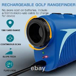Golf Rangefinder with Slope, Profey 6X Rechargeable Laser Range Finder Blue