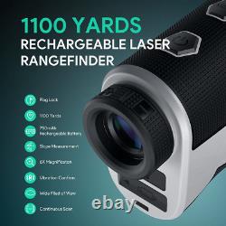 Golf Rangefinder with Slope, THGOLF 1100 Yards Rechargeable Laser White