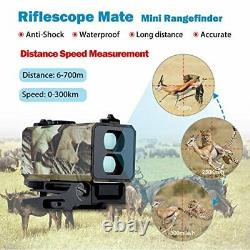 Hunting Range Finder Riflescope Laser Sight Meter Speed Fog Measurer With Mount 3D