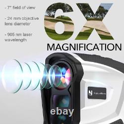 Laser Rechargeable Golf Rangefinder Magnet 600 Yd Range for 6X White