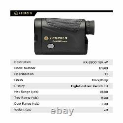 Leupold RX 2800 TBR Laser Rangefinder Black Gray Textured Slip Resistant Rubber