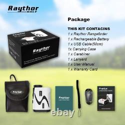 Raythor Golf Rangefinder, 6X Rechargeable Laser Range Finder 1000 Yards Black