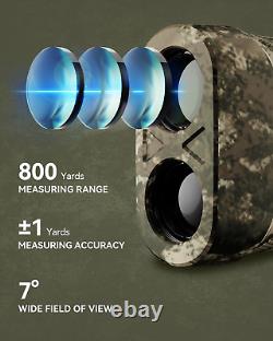 Rechargeable Range Finder Hunting 800Yd, ±0.5M Accuracy, Laser Rangefinder with An