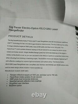 Sig Sauer Kilo 1250 6x20 Digital Laser Rangefinder