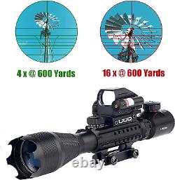 Tactical Rifle Scope Red/Green Illuminated Range Finder Reticle WithLaser Sight a