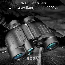 Jumelles 8x40 avec télémètre laser, portée de 1000/1500m, télescopes et boussole