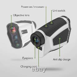 Laser Rechargeable Golf Rangefinder Aimnet 600 Yd Gamme Pour 6x White