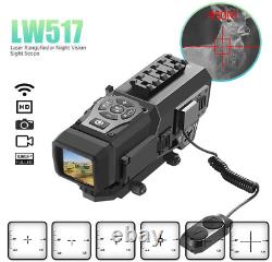 Petite caméra de télémètre laser à vision nocturne 1080P avec zoom 4-16X, WIFI et portée infrarouge de 1200m.