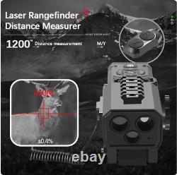 Petite caméra de télémètre laser à vision nocturne 1080P avec zoom 4-16X, WIFI et portée infrarouge de 1200m.