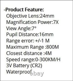 Rangefinder De Chasse Télescope Monoculaire Uni-t 800m Laser New Range Finder Lr8 Ah