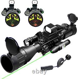 Viseur de fusil avec réticule illuminé rouge/vert et télémètre avec laser vert holographique